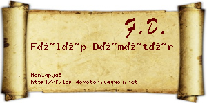 Fülöp Dömötör névjegykártya