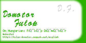 domotor fulop business card